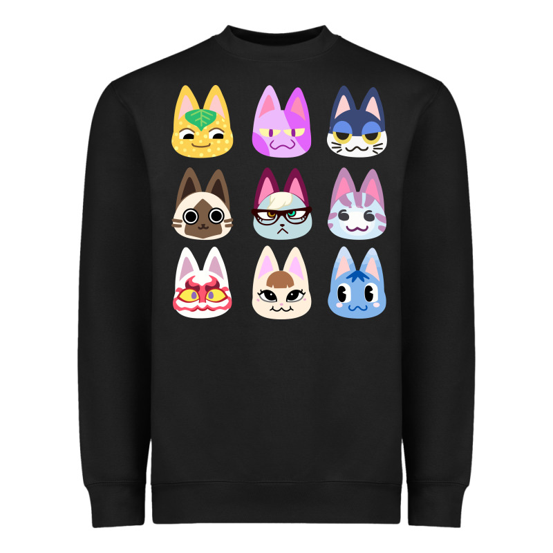 Animal Crossing Cute Cats Animal Crossing New Horizons Heavyweight Sweatshirt by artisFamous | Teevron