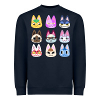 Navy animal crossing cute cats animal crossing new horizons Heavyweight Sweatshirt - artisFamous
