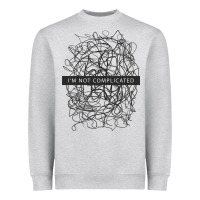 Heather Grey ı'm not complicated Heavyweight Sweatshirt - artisFamous