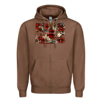 Chestnut christmas leopard cowhide background Zipper Hoodie - BarkalooDesign
