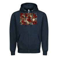 Navy christmas leopard cowhide background Zipper Hoodie - BarkalooDesign