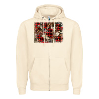 Sandshell christmas leopard cowhide background Zipper Hoodie - BarkalooDesign