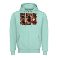 Seafoam christmas leopard cowhide background Zipper Hoodie - BarkalooDesign