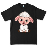 Black Cartoon Lamb Premium Tee - HowdyJamesFarm