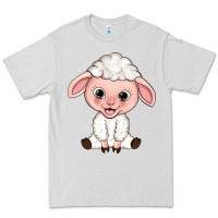 Dove Grey Cartoon Lamb Premium Tee - HowdyJamesFarm