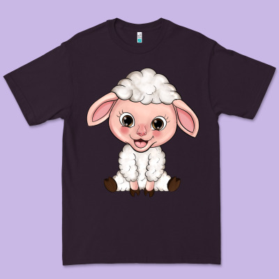 Cartoon Lamb Premium Tee Designed By Howdyjamesfarm