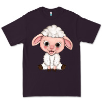 Plum Cartoon Lamb Premium Tee - HowdyJamesFarm