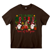 Chocolate Brown It's the most wonderful time of the year Heavy Core Tee - NancyCooperArtShop