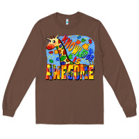 Chestnut Knowledge is awesome Autism giraffe Long Sleeve Tee - FaDigitalArtStudio