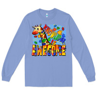 Colony Blue Knowledge is awesome Autism giraffe Long Sleeve Tee - FaDigitalArtStudio