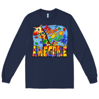 Navy Knowledge is awesome Autism giraffe Long Sleeve Tee - FaDigitalArtStudio