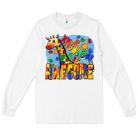 White Knowledge is awesome Autism giraffe Long Sleeve Tee - FaDigitalArtStudio