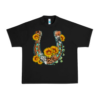 Black western leopard cowhide sunflowers horseshoe Urban Heavy Tee - OliviaCreatesArt