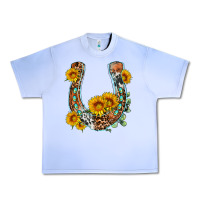 Grape Ice western leopard cowhide sunflowers horseshoe Urban Heavy Tee - OliviaCreatesArt