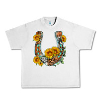 Lunar Rock western leopard cowhide sunflowers horseshoe Urban Heavy Tee - OliviaCreatesArt