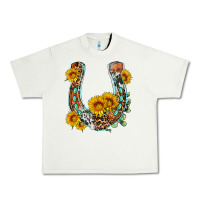 Pistachio western leopard cowhide sunflowers horseshoe Urban Heavy Tee - OliviaCreatesArt