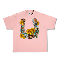 Salmon western leopard cowhide sunflowers horseshoe Urban Heavy Tee - OliviaCreatesArt