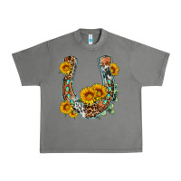 Tornado western leopard cowhide sunflowers horseshoe Urban Heavy Tee - OliviaCreatesArt