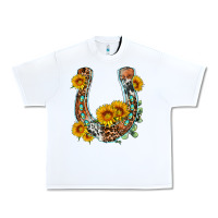 White western leopard cowhide sunflowers horseshoe Urban Heavy Tee - OliviaCreatesArt
