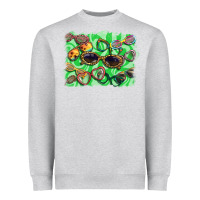 Heather Grey sunglasses background Heavyweight Sweatshirt - BarkalooDesign