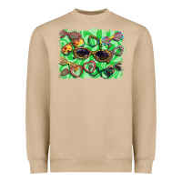 Mushroom sunglasses background Heavyweight Sweatshirt - BarkalooDesign