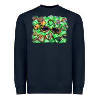 Navy sunglasses background Heavyweight Sweatshirt - BarkalooDesign