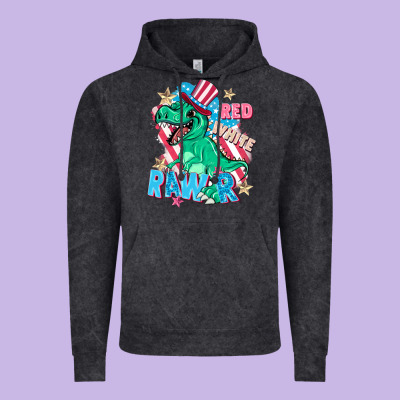 Red White Rawr Vintage Hoodie Designed By Fadigitalartstudio