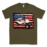 Army Green golf cart american flag Classic Tee - Artiststas