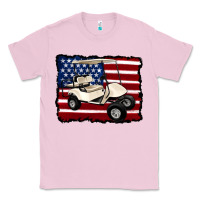 Bubblegum Pink golf cart american flag Classic Tee - Artiststas