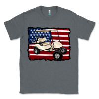 Charcoal Heather golf cart american flag Classic Tee - Artiststas