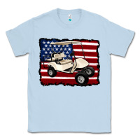 Dusty Blue golf cart american flag Classic Tee - Artiststas