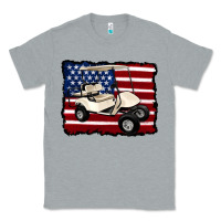Heather Grey golf cart american flag Classic Tee - Artiststas