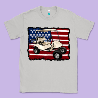 Golf Cart American Flag Classic Tee Designed By Artiststas