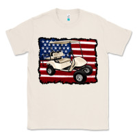 Natural golf cart american flag Classic Tee - Artiststas