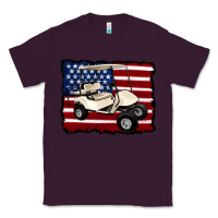 Plum golf cart american flag Classic Tee - Artiststas