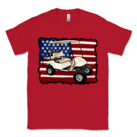 Red golf cart american flag Classic Tee - Artiststas