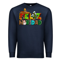 Navy feliz navidad sombrero Premium Sweatshirt - AdoDesignShop