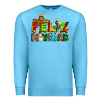Ocean Blue feliz navidad sombrero Premium Sweatshirt - AdoDesignShop