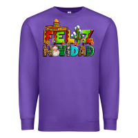 Purple feliz navidad sombrero Premium Sweatshirt - AdoDesignShop