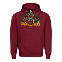 Burgundy merry christmas sunflower rainbow Zipper Hoodie - BarkalooDesign