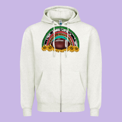 Merry Christmas Sunflower Rainbow Zipper Hoodie Designed By Barkaloodesign