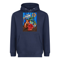 Navy hanukkah table with oil pitcher Heavyweight Hoodie - AdoDesignShop