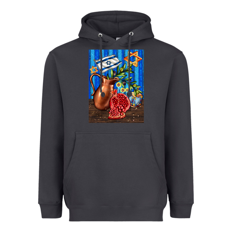 Hanukkah Table With Oil Pitcher Heavyweight Hoodie by AdoDesignShop | Teevron