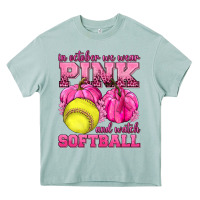 Arona In October We Wear Pink and Watch Softball Heavy Core Tee - texasbilliewilder