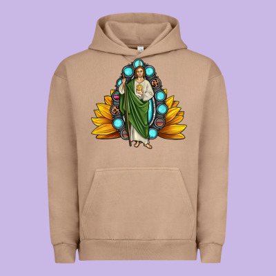 San Judas Gemstone Sunflower Urban Hoodie Designed By Jahusdesignshop