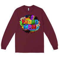 Burgundy proud mom lgbt Long Sleeve Tee - FaDigitalArtStudio