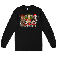 Black feliz navidad heifers front view Long Sleeve Tee - RanaPortraitStore