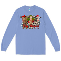 Colony Blue feliz navidad heifers front view Long Sleeve Tee - RanaPortraitStore