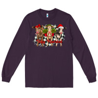 Plum feliz navidad heifers front view Long Sleeve Tee - RanaPortraitStore