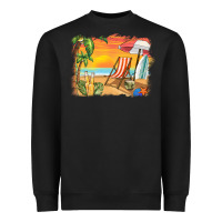 Black sunset beach background Heavyweight Sweatshirt - BarkalooDesign